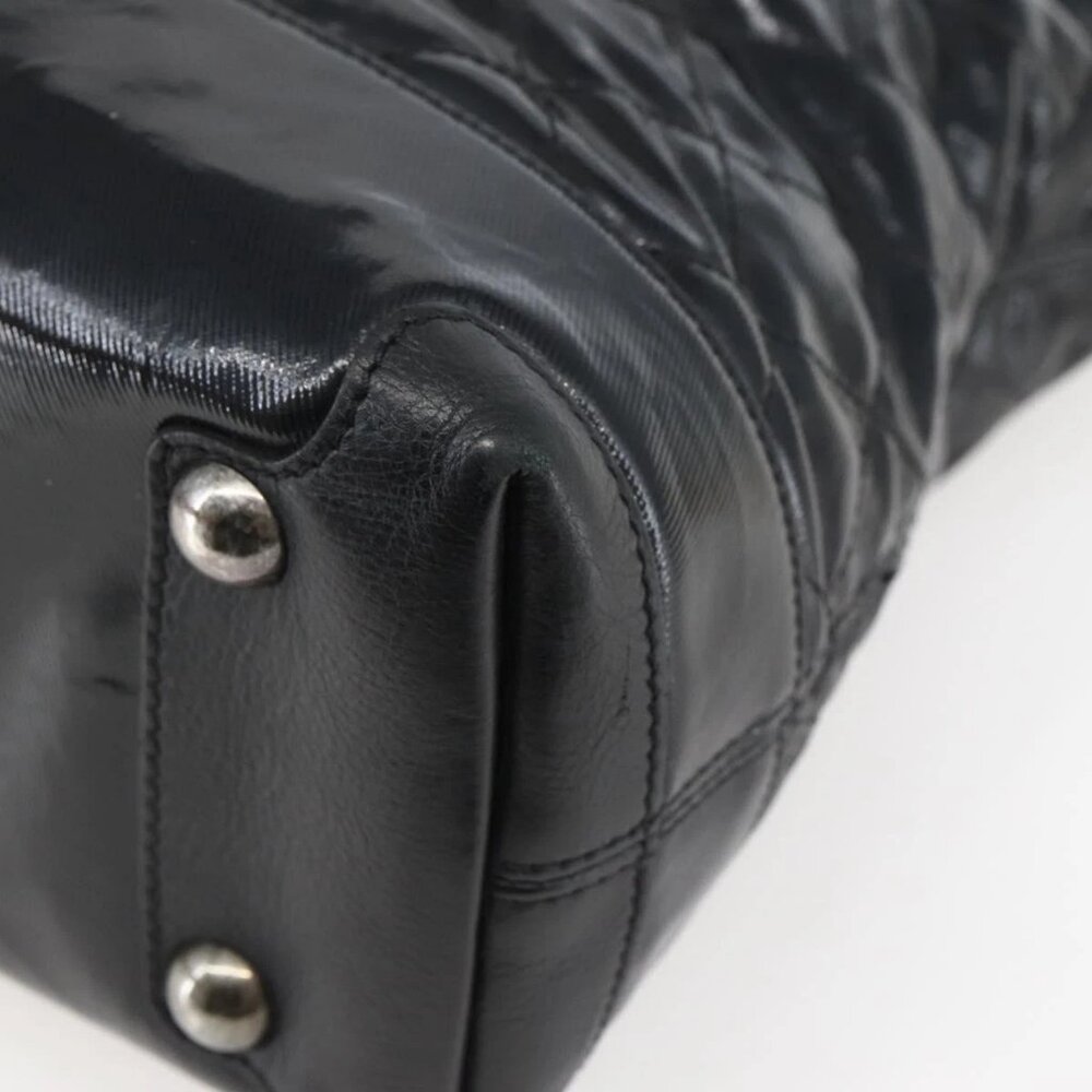 CHANEL Tote Bag Coated Canvas Black Silver CC Auth bs29643 - Picture 5 of 16